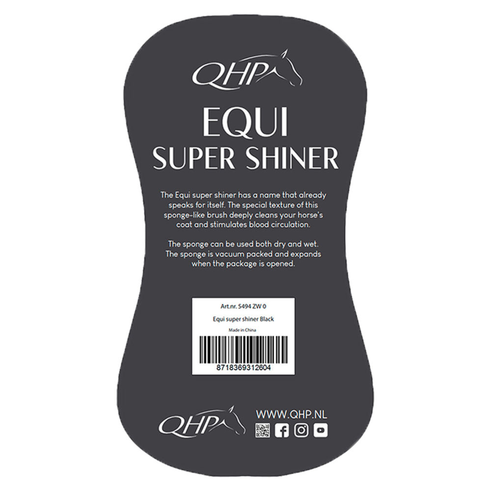 Éponge de Toilettage Equi Super Shiner Scrub Noir