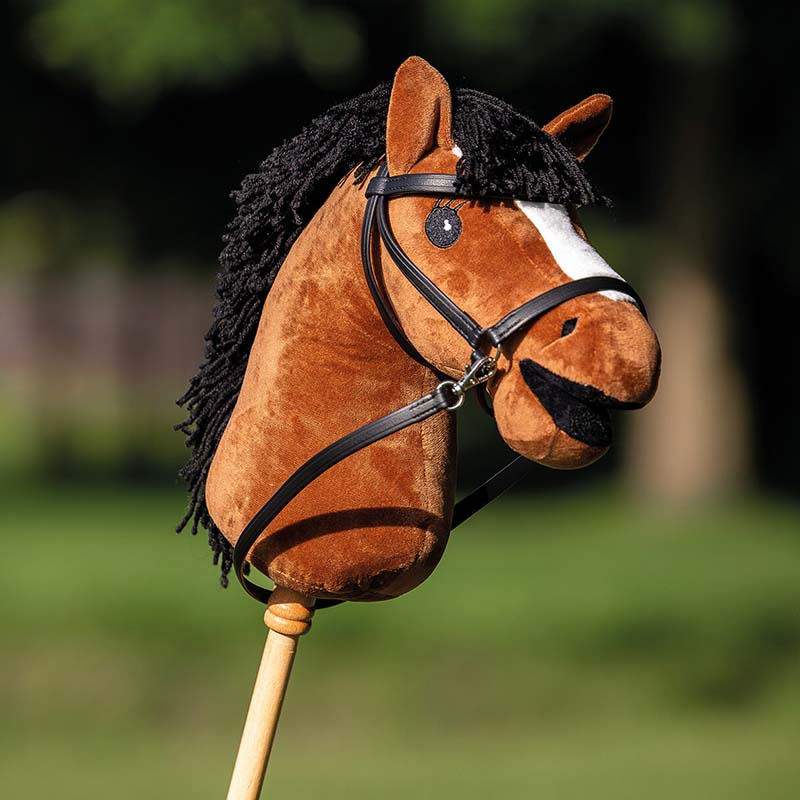 Bridon sans mors pour cheval-bâton Noir