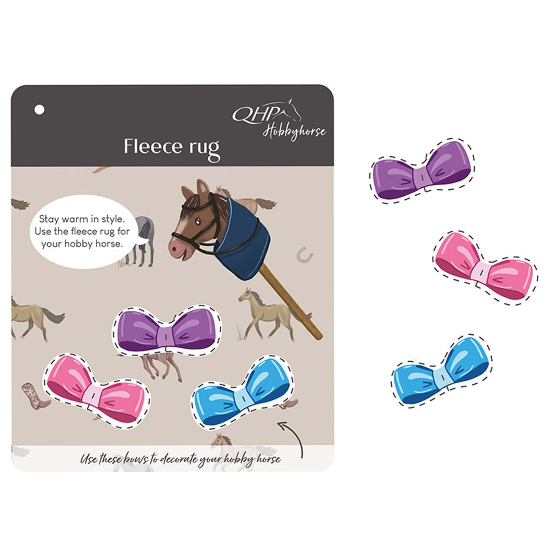 Couverture polaire pour cheval-bâton Rose