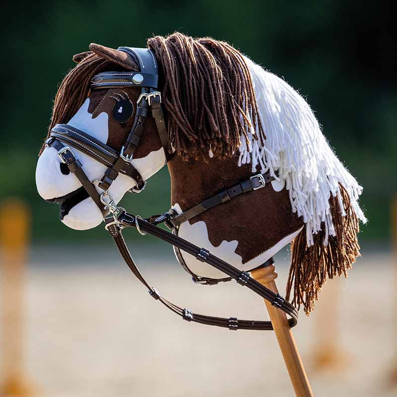 Bridon pour Cheval-bâton Luxury Stitched Marron Foncé