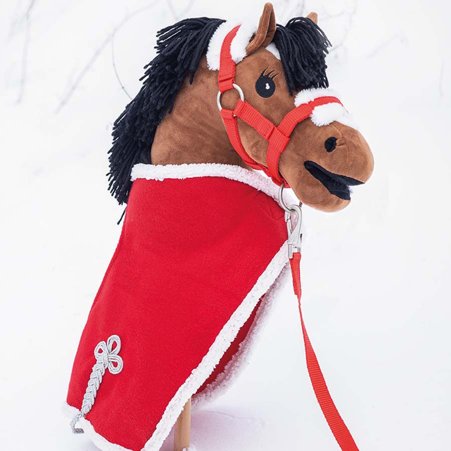 Licol et Longe pour Cheval-bâton Christmas Rouge/Blanc
