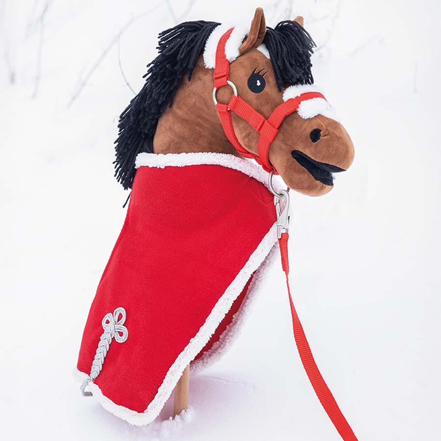 Couverture polaire pour cheval-bâton Christmas Rouge/Blanc