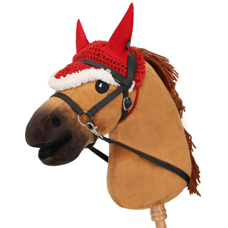Bonnet pour cheval-bâton Christmas Rouge/Blanc
