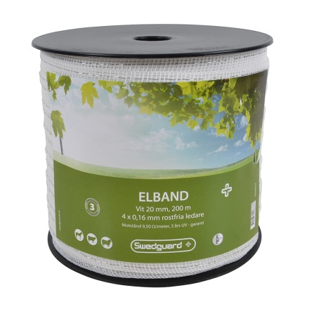 Ruban électrique 20mm Blanc 200m