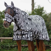 Couverture Anti-Mouches avec cou et bonnet amovibles Zebra Noir/Blanc Couverture Anti-Mouches avec cou et bonnet amovibles Zebra Noir/Blanc