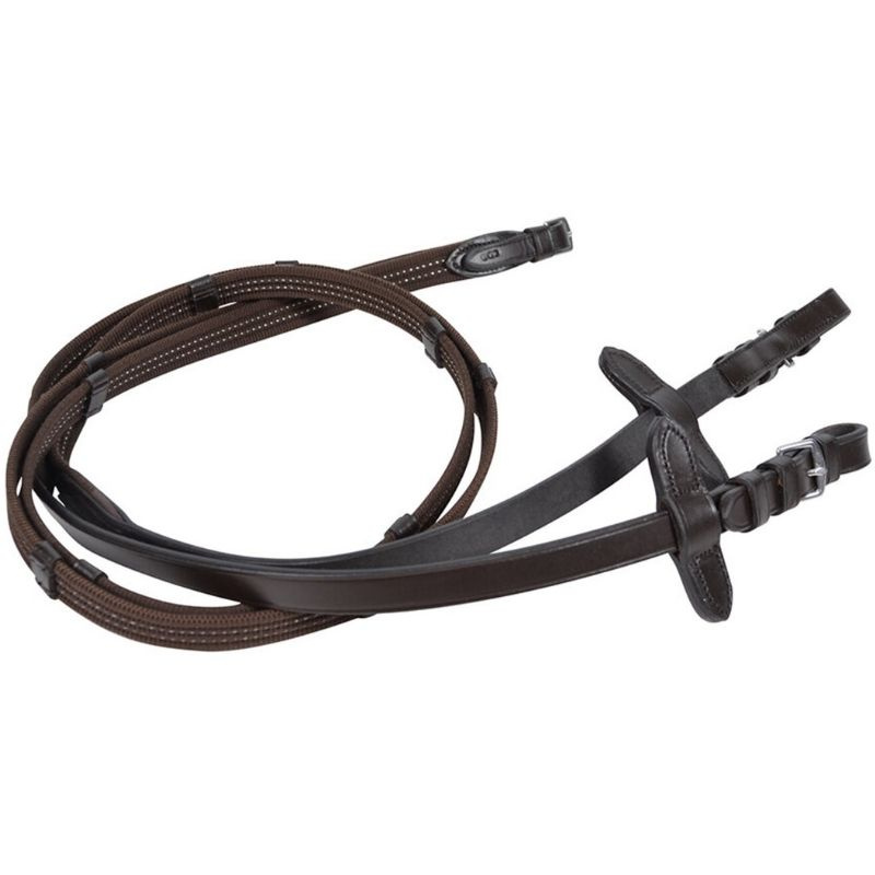 Rênes en Sangle Réfléchissantes HS Marron