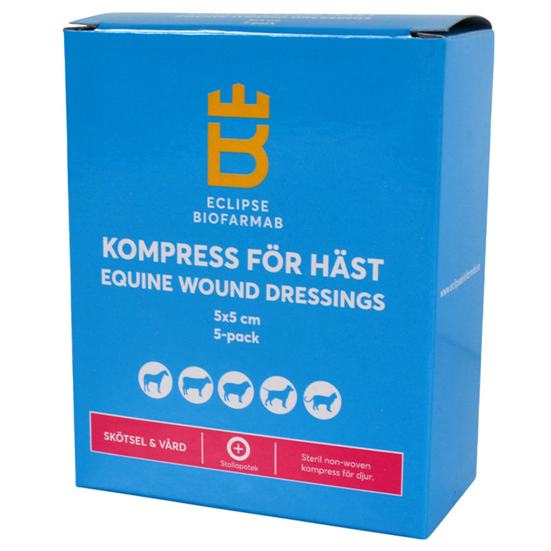 Compresses stériles pour plaies équines 5-pack 5x5cm