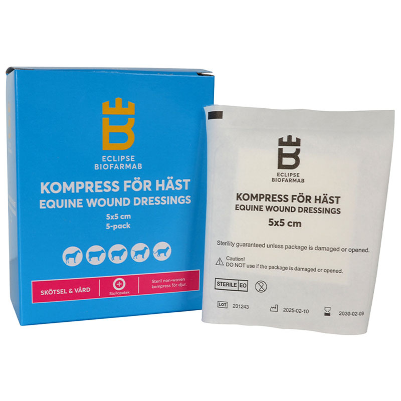 Compresses stériles pour plaies équines 5-pack 5x5cm
