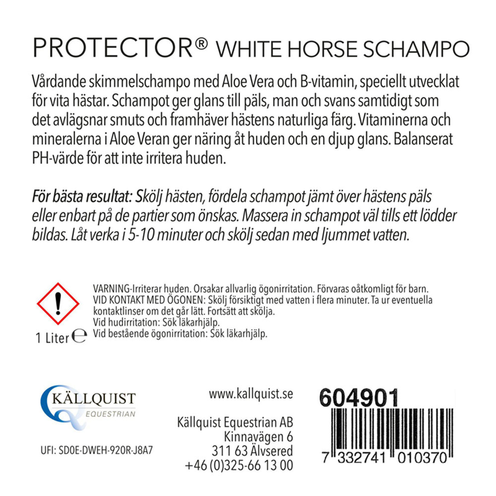 Shampooing pour chevaux gris White Horse 1L