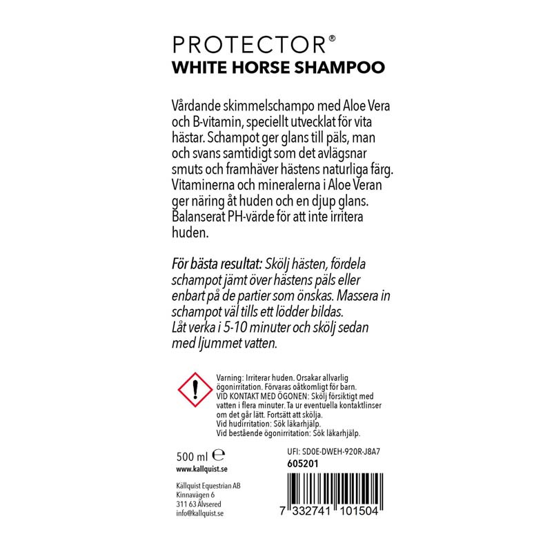 Shampooing pour chevaux gris White Horse 500ml