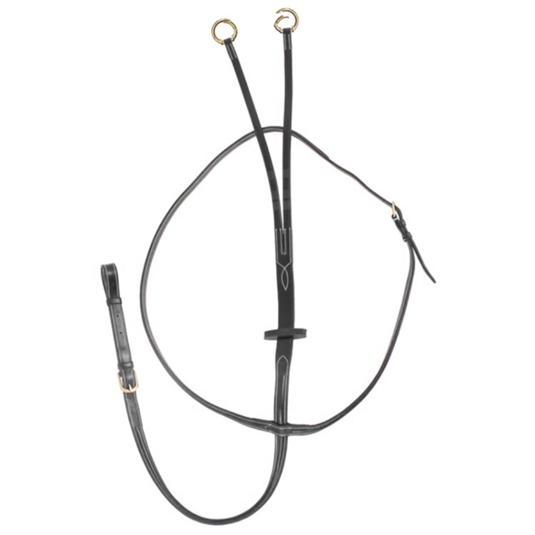 Martingale avec Logo en E et Anneaux Ouverts Noir/Laiton