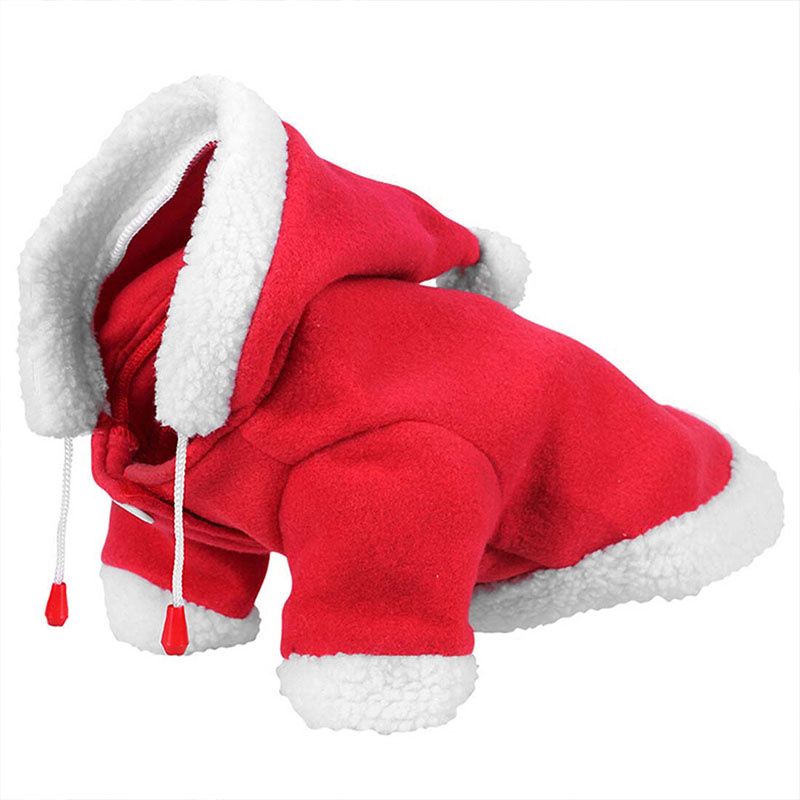 Pull pour chien Christmas avec capuche Rouge/Blanc
