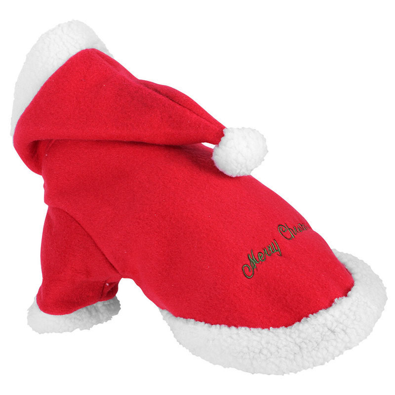 Pull pour chien Christmas avec capuche Rouge/Blanc