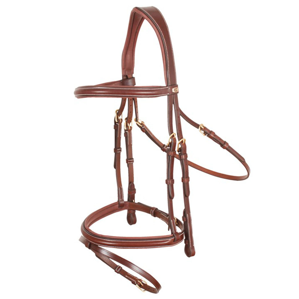 Bridon Wynswood avec logo E marron/laiton