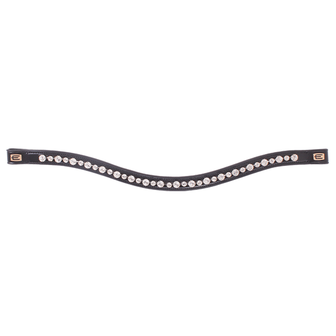 Frontaux logo E Cristaux blancs noir/messing