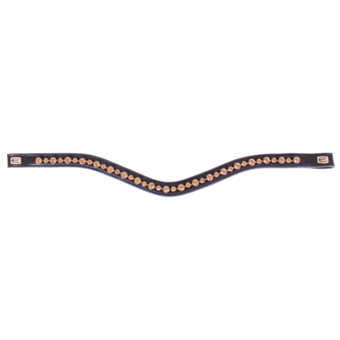 Frontaux logo E Cristaux d'or noir/messing