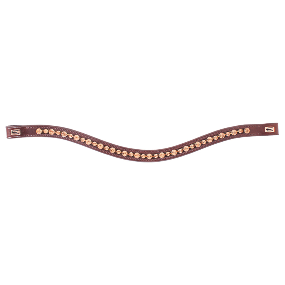 Frontaux logo E Cristaux d'or brun/messing