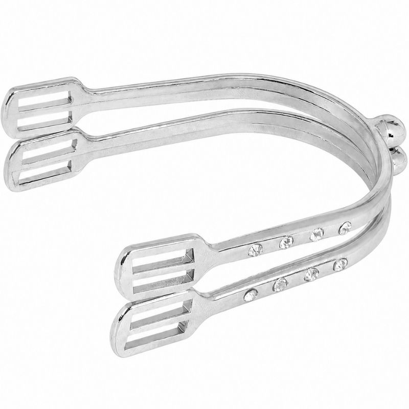 Éperons avec lanières Crystal Blanc/Argent