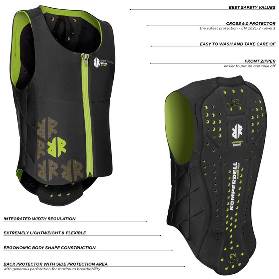 Protection dorsale Enfant/Junior Ballistic Noir/Citron vert
