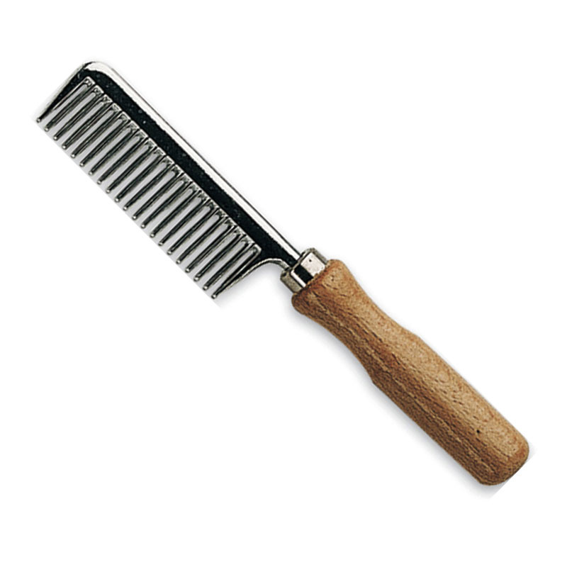Peigne à Crinière en Aluminium avec Poignée en Bois HG