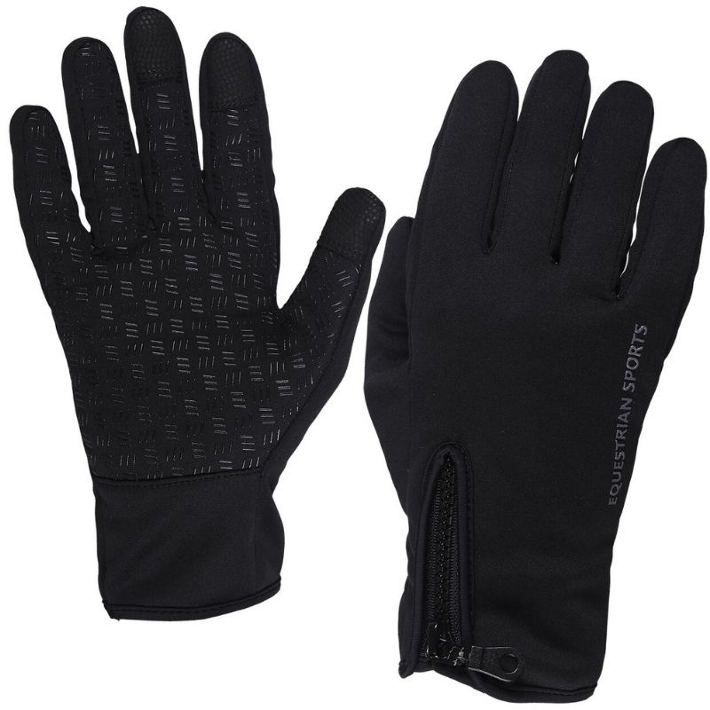 Gants d'équitation d'hiver Vienna Softshell Noir
