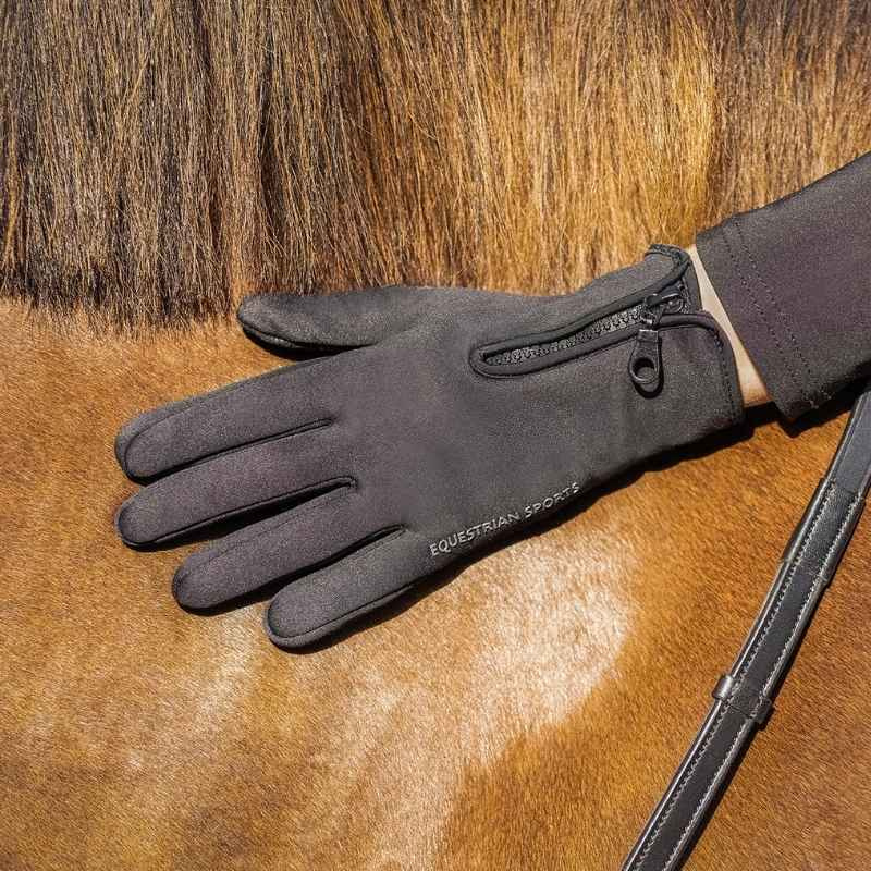 Gants d'équitation d'hiver Vienna Softshell Noir