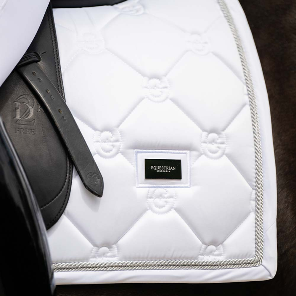 Tapis de selle dressage ES White Perfection Silver