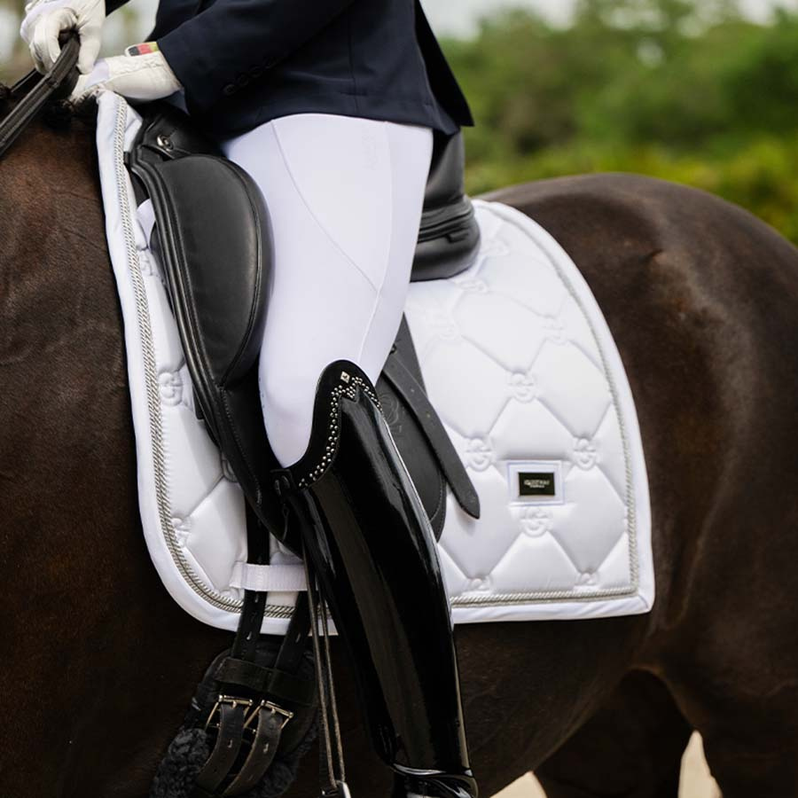 Tapis de selle dressage ES White Perfection Silver
