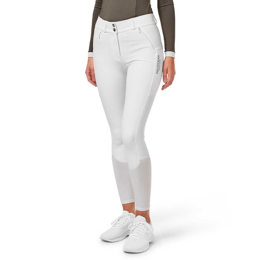 Pantalon d'équitation ES Dressage Elite Full Grip White Perfection