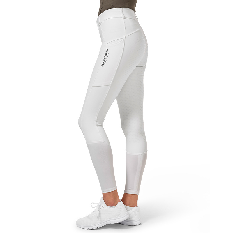 Pantalon d'équitation ES Dressage Elite Full Grip White Perfection