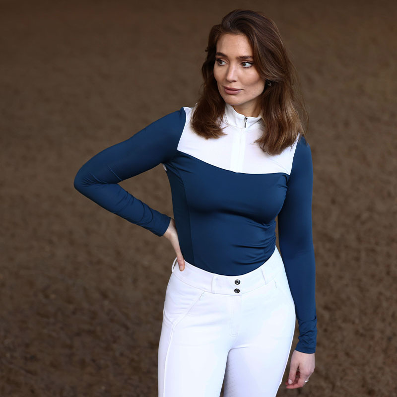 Pantalon d'équitation ES Dressage Elite Full Grip White Perfection