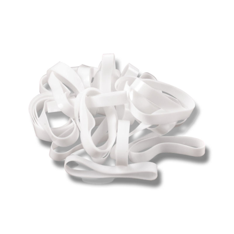 Ruban de tressage en silicone/caoutchouc dans un seau en plastique Blanc