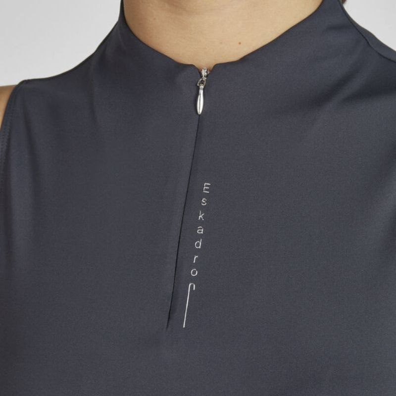 Haut d'équitation Tank Half Zip Classic Sports Bleu Marine
