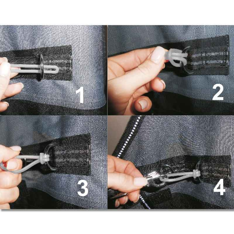 Safe-Gum attaches pour fermetures T & mousquetons 6-pack Gris