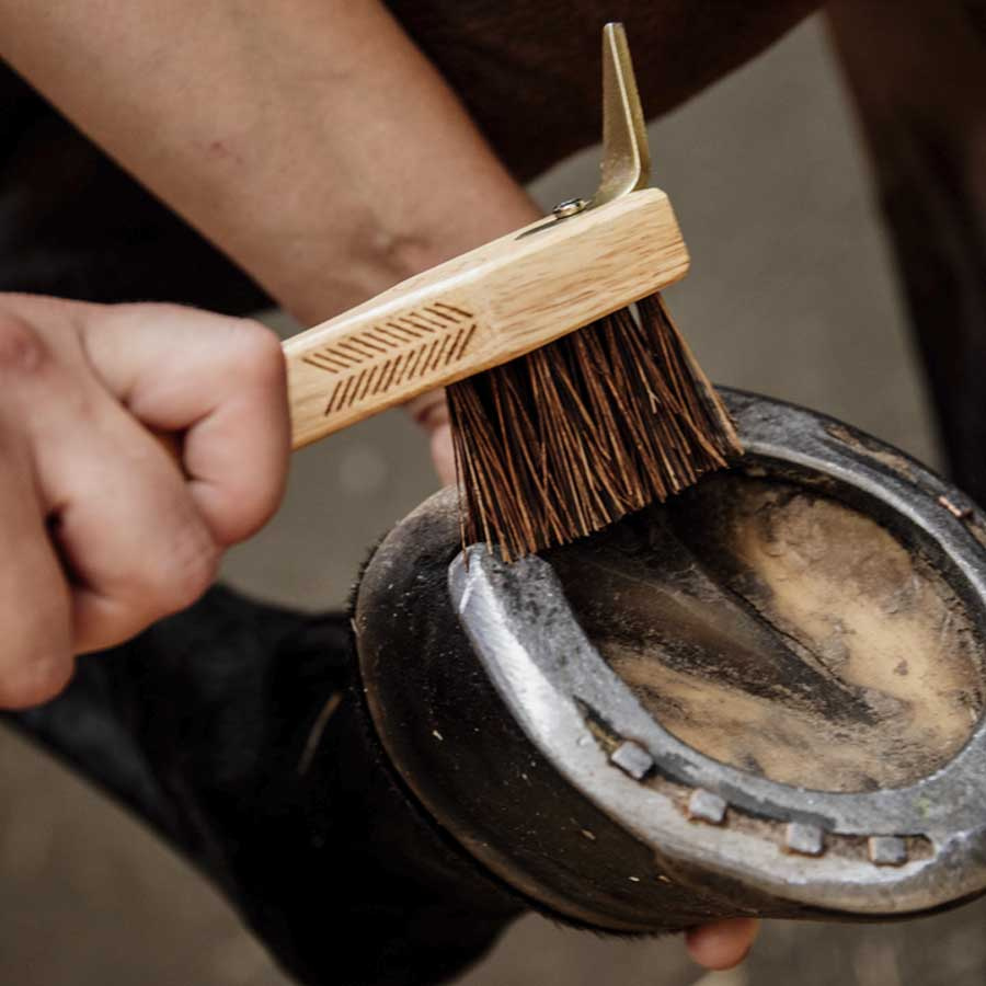 Raclette à sabots avec brosse Marron