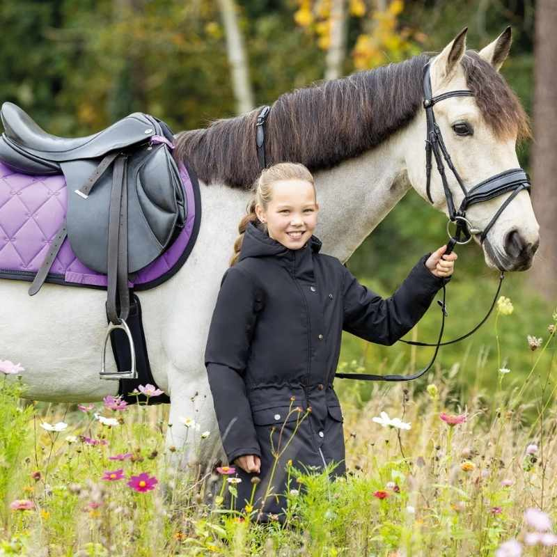 Parka d'équitation Enfant/Junior Linde Waterproof Noir