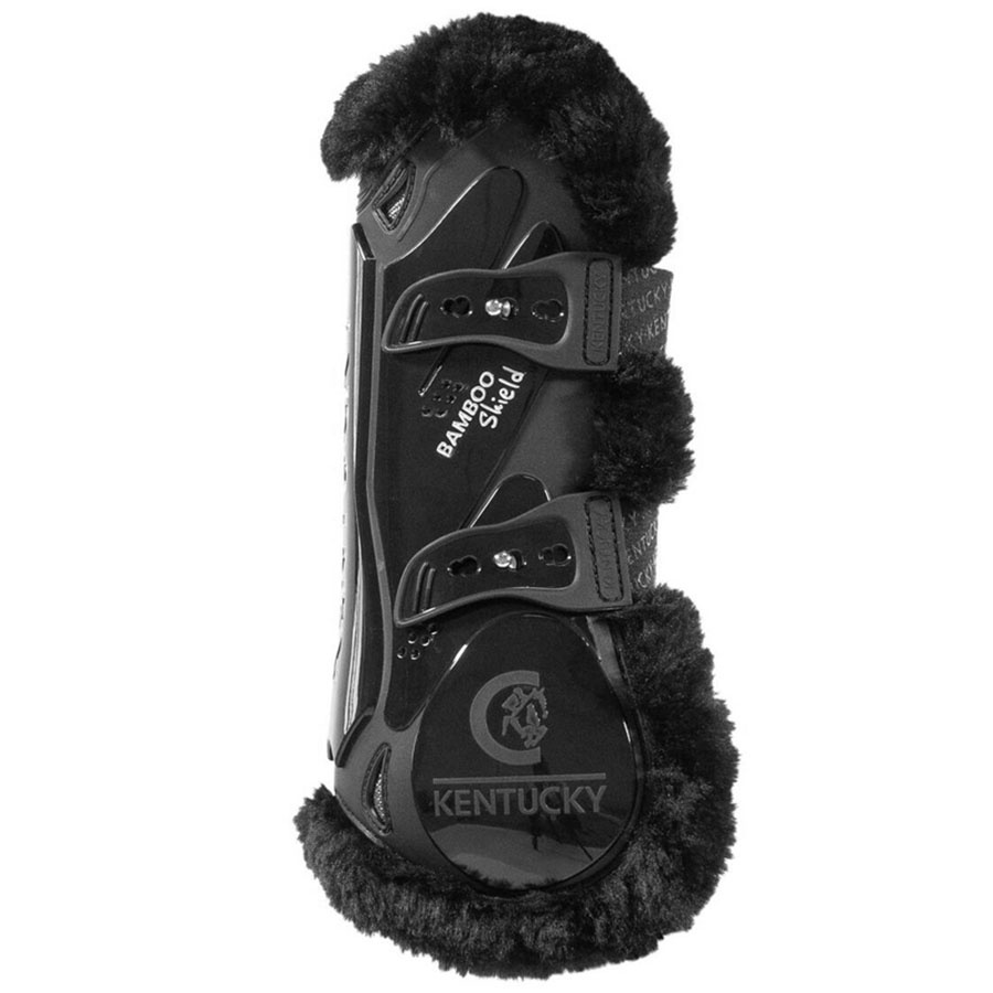 Guêtres ouvertes Vegan Sheepskin Bamboo Elastic Noir/Noir