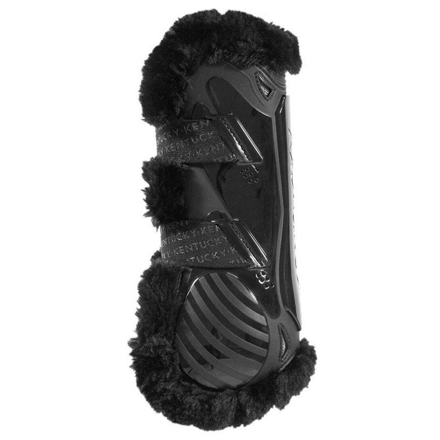 Guêtres ouvertes Vegan Sheepskin Bamboo Elastic Noir/Noir