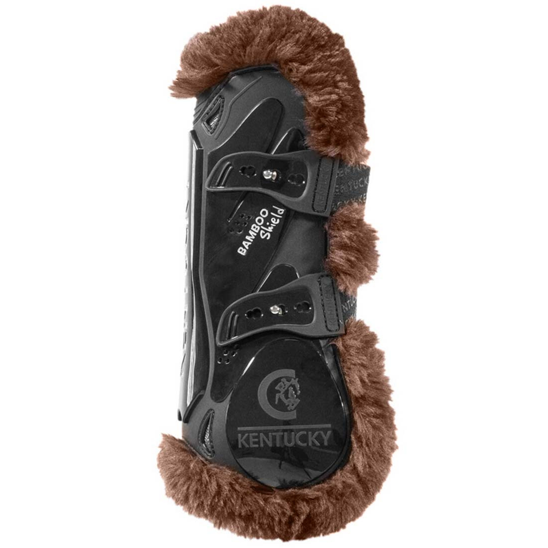 Guêtres ouvertes Vegan Sheepskin Bamboo Elastic Noir/Marron