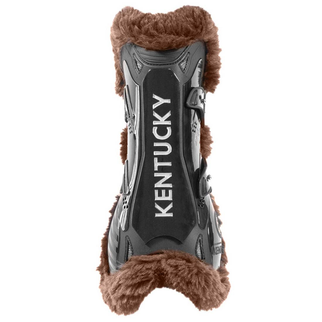 Guêtres ouvertes Vegan Sheepskin Bamboo Elastic Noir/Marron