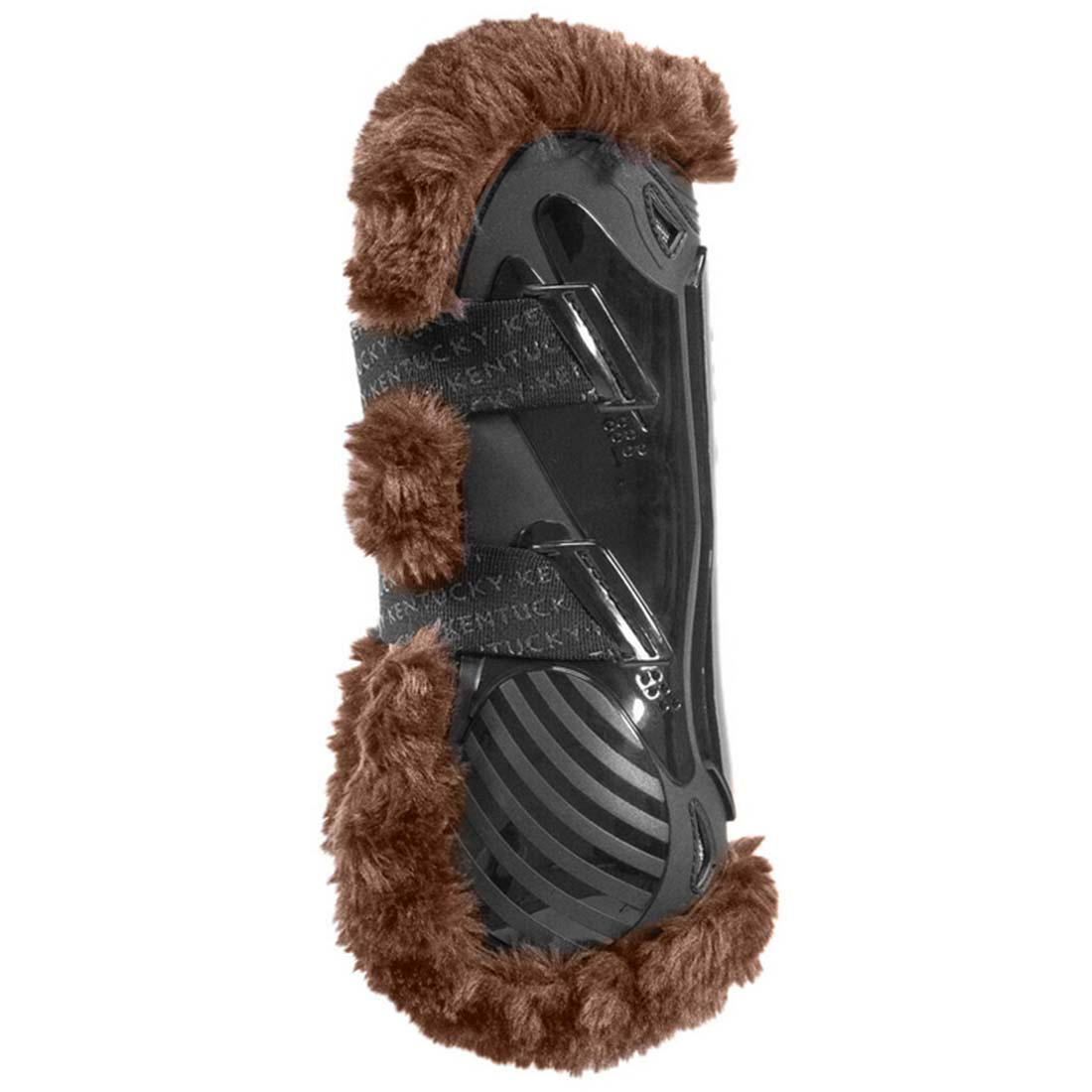 Guêtres ouvertes Vegan Sheepskin Bamboo Elastic Noir/Marron