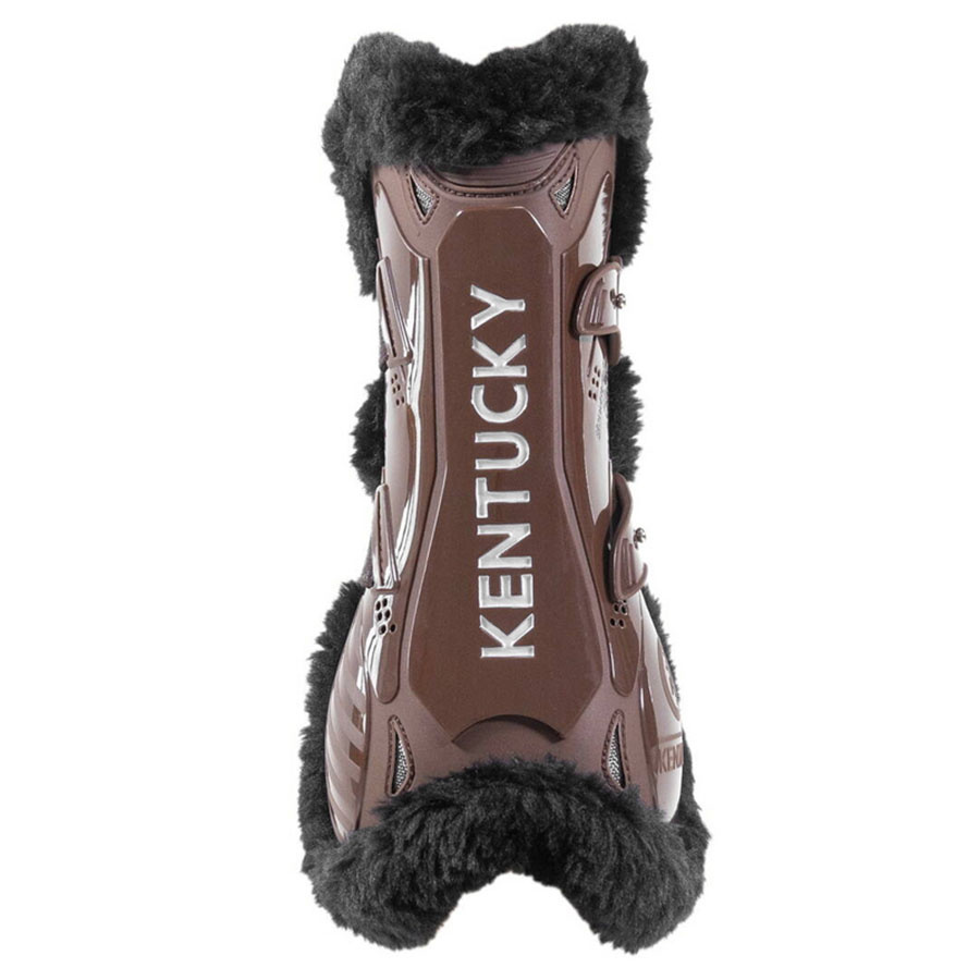 Guêtres ouvertes Vegan Sheepskin Bamboo Elastic Marron/Noir