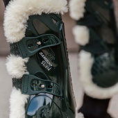 Guêtres ouvertes Vegan Sheepskin Bamboo Elastic Vert Foncé Guêtres ouvertes Vegan Sheepskin Bamboo Elastic Vert Foncé
