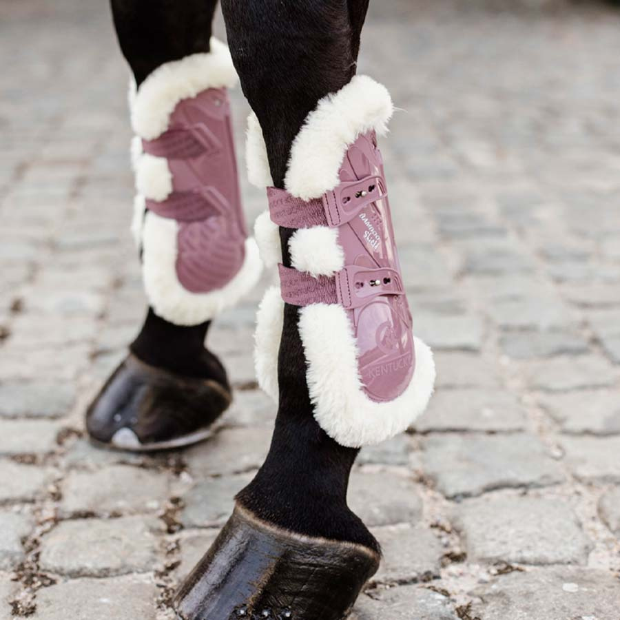 Guêtres ouvertes Vegan Sheepskin Bamboo Elastic Vieux Rose