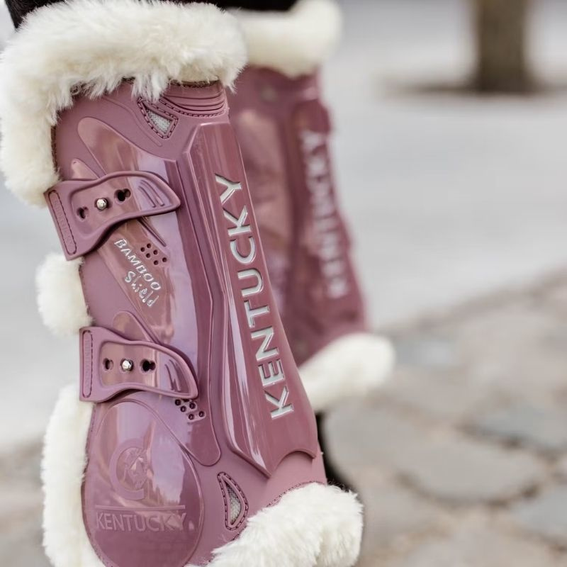 Guêtres ouvertes Vegan Sheepskin Bamboo Elastic Vieux Rose