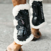Guêtres ouvertes en Peau de Mouton et Bambou Noir Guêtres ouvertes en Peau de Mouton et Bambou Noir
