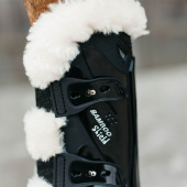 Guêtres ouvertes en Peau de Mouton et Bambou Noir Guêtres ouvertes en Peau de Mouton et Bambou Noir