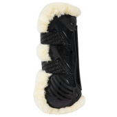 Guêtres ouvertes en Peau de Mouton et Bambou Noir Guêtres ouvertes en Peau de Mouton et Bambou Noir