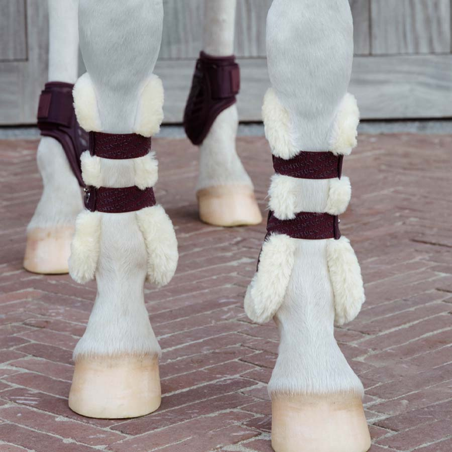 Guêtres ouvertes Vegan Sheepskin Bamboo Elastic Bordeaux
