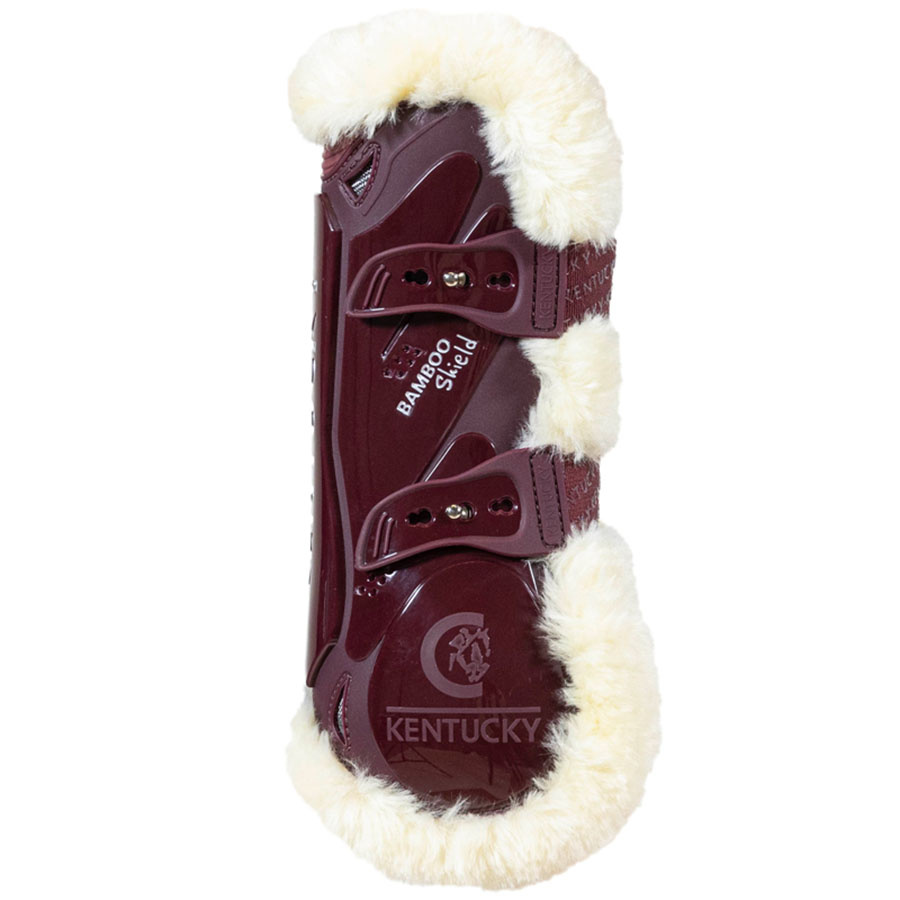 Guêtres ouvertes Vegan Sheepskin Bamboo Elastic Bordeaux